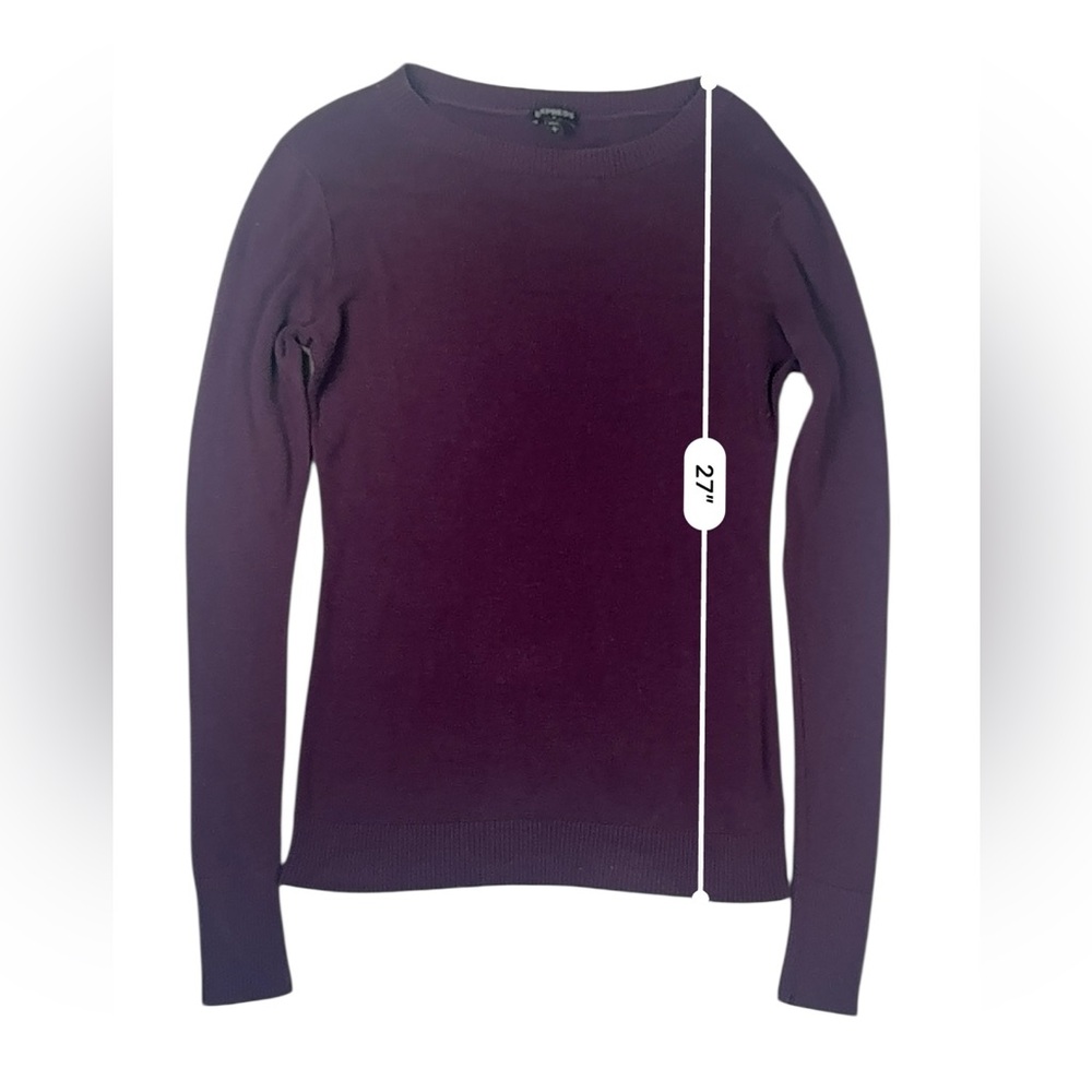 Express Plum Purple Cotton Rayon Knit Sweater Pullover – Size L - Picture 12 of 14